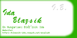 ida blazsik business card